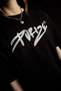 PURIZE® T-Shirt | Schwarz | bestickt